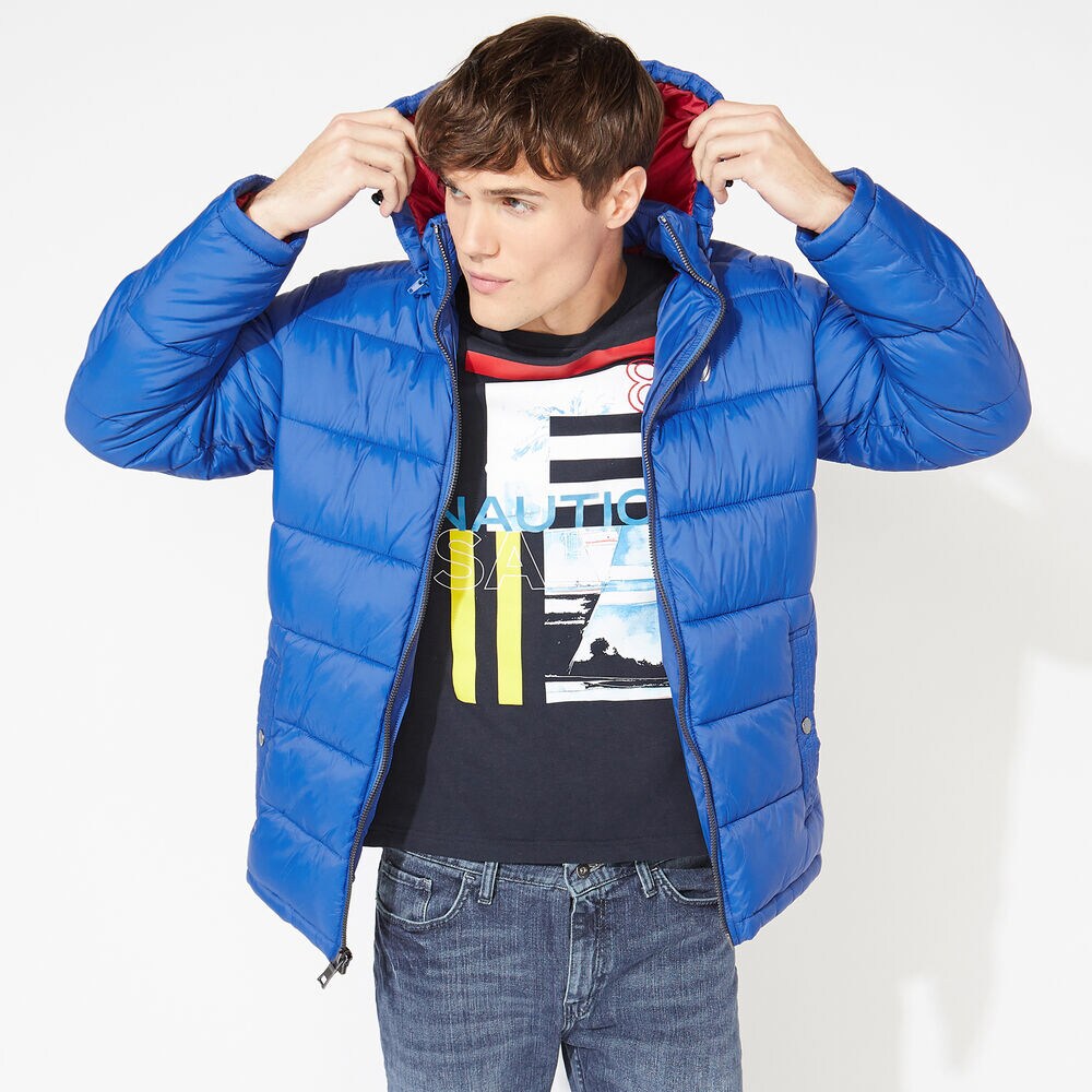 PUFFER JACKET WITH REMOVABLE HOOD,Star Sapphire,large