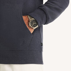 Big & Tall Full-Zip Mock-Neck Sweatshirt,Stellar Blue Heather,large