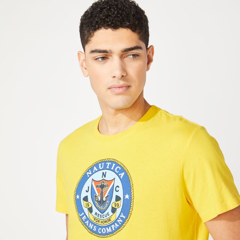 NAUTICA JEANS CO. GRAPHIC T-SHIRT,Soft Yellow,large