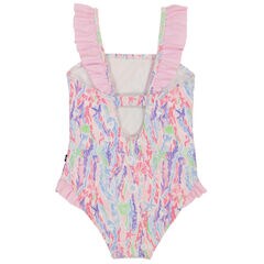 Girls' Sea Life Swimsuit (7-16),Tulip Pink.,large