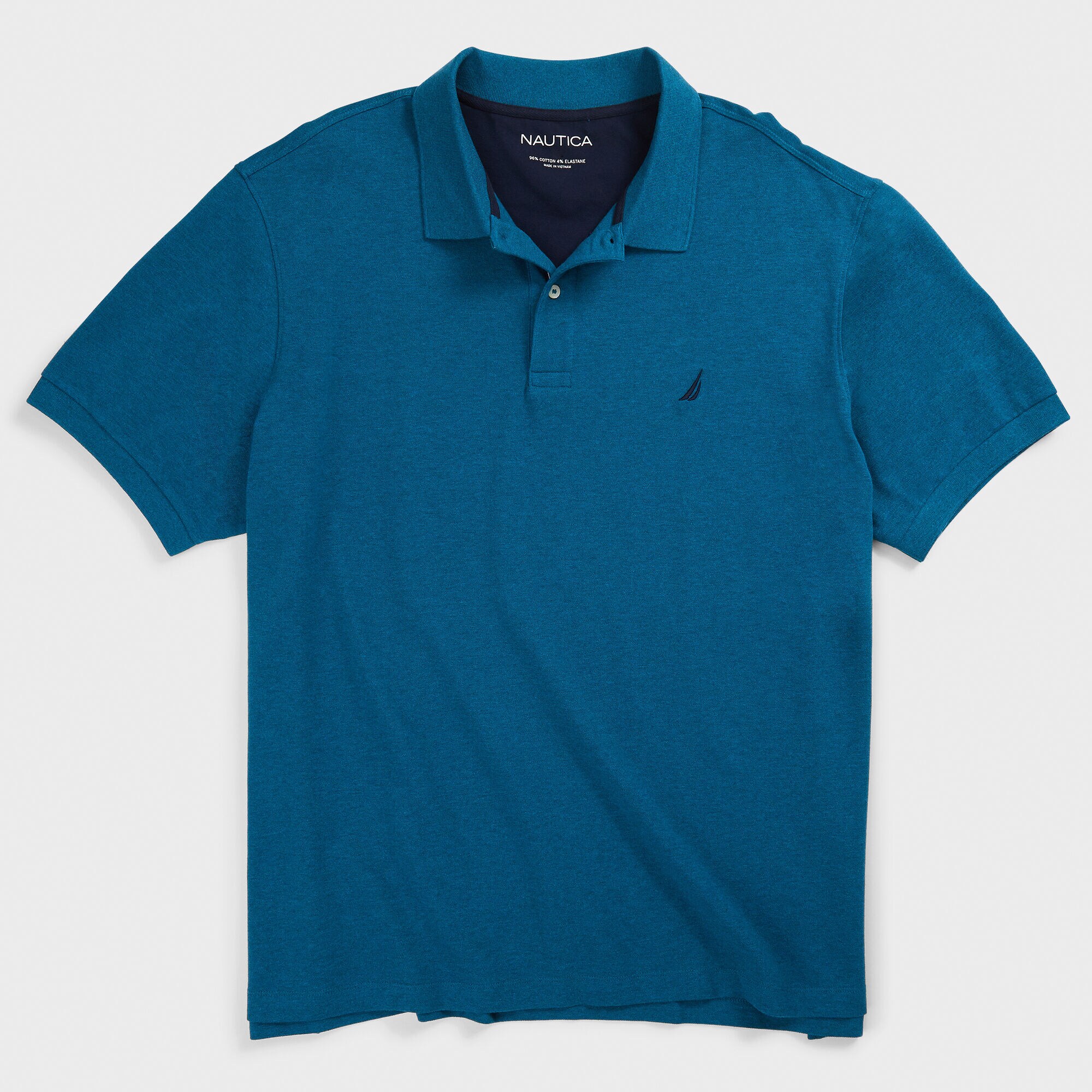 BIG & TALL STRETCH MESH POLO,Ocean Depth Heather,large
