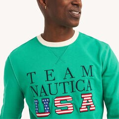 Team USA Crewneck Sweatshirt,Dark Dill,large