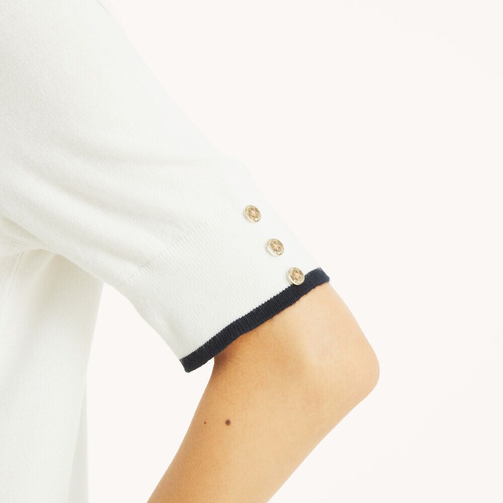 Short-Sleeve Sweater,Bright White,large