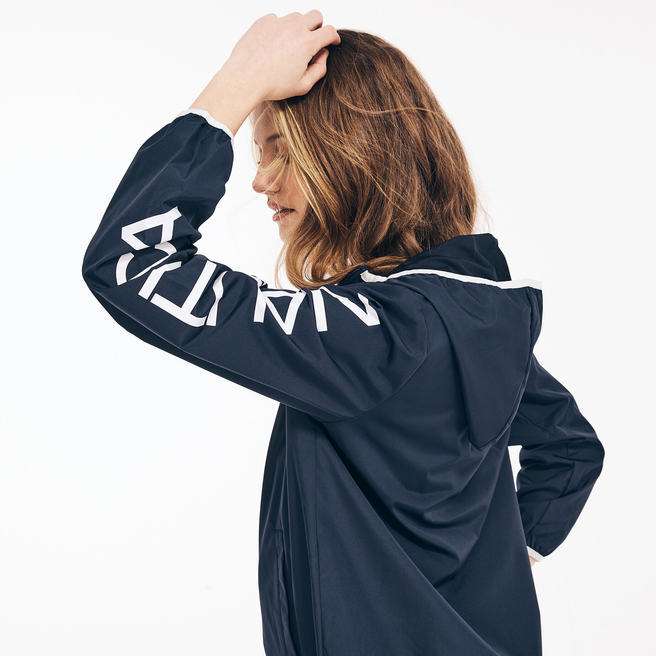 packable logo hooded jacket