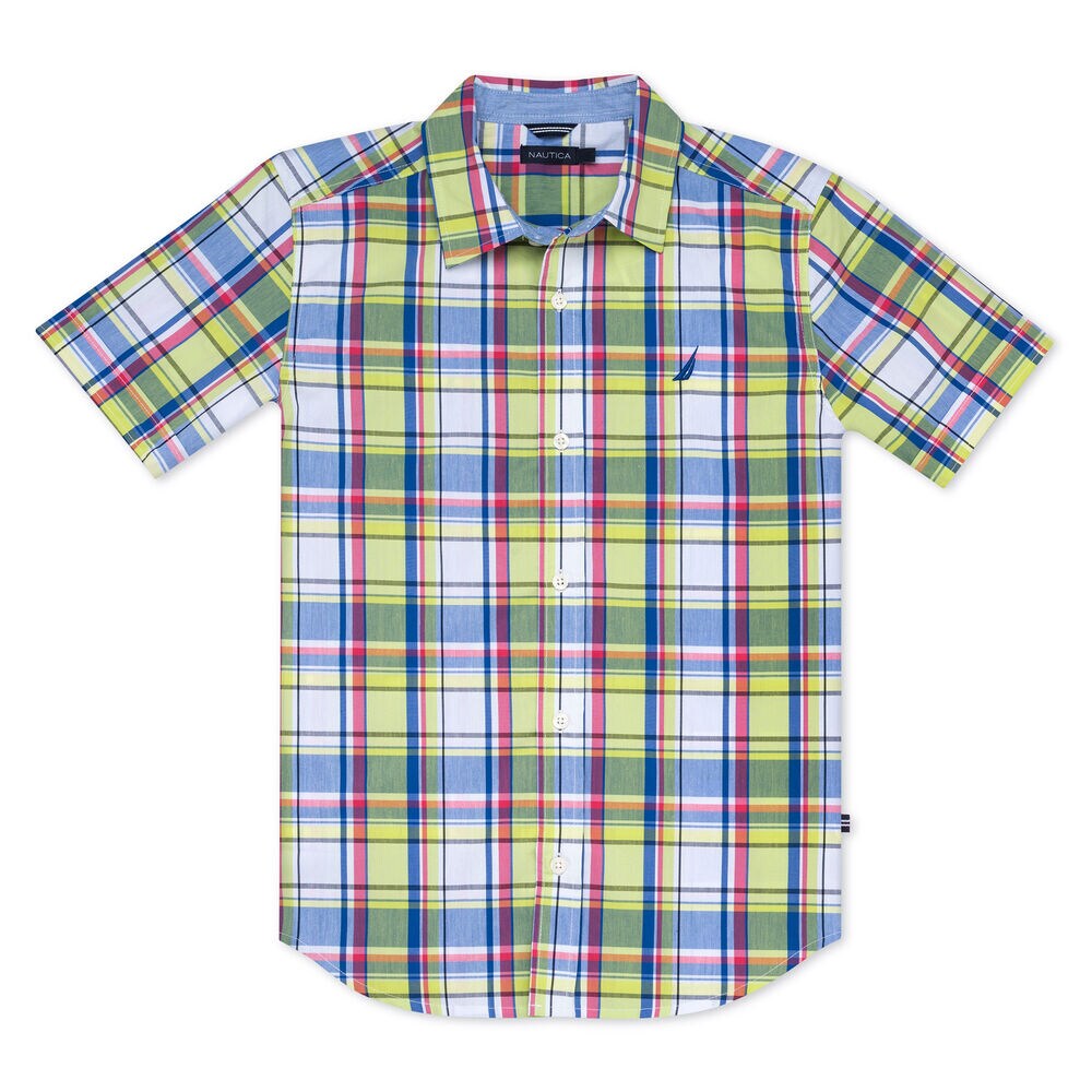 BOYS' LIAM WOVEN SHIRT IN MULTICOLOR PLAID,Tillman Bay,large