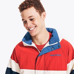 REISSUE COLORBLOCK PACKABLE JACKET,Sail Cream,large