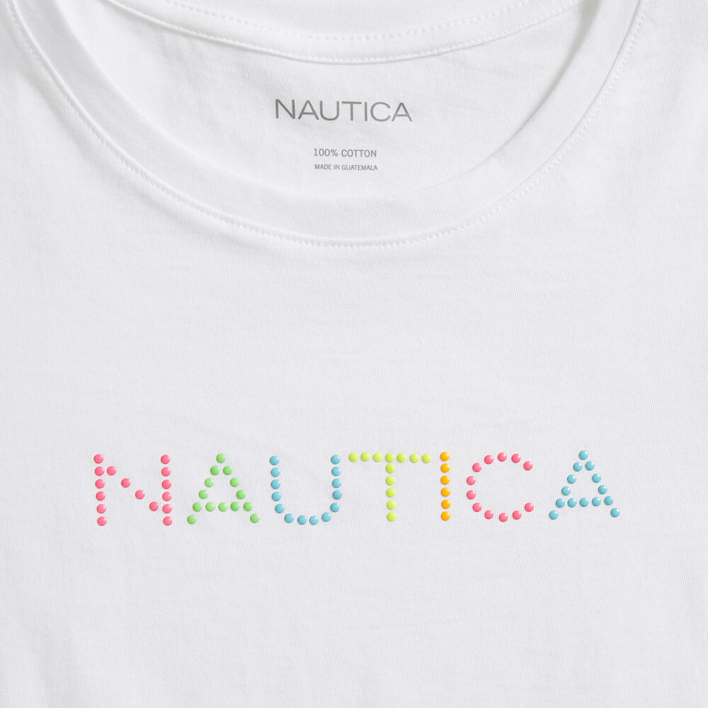 STUDDED LOGO T-SHIRT,Bright White,large