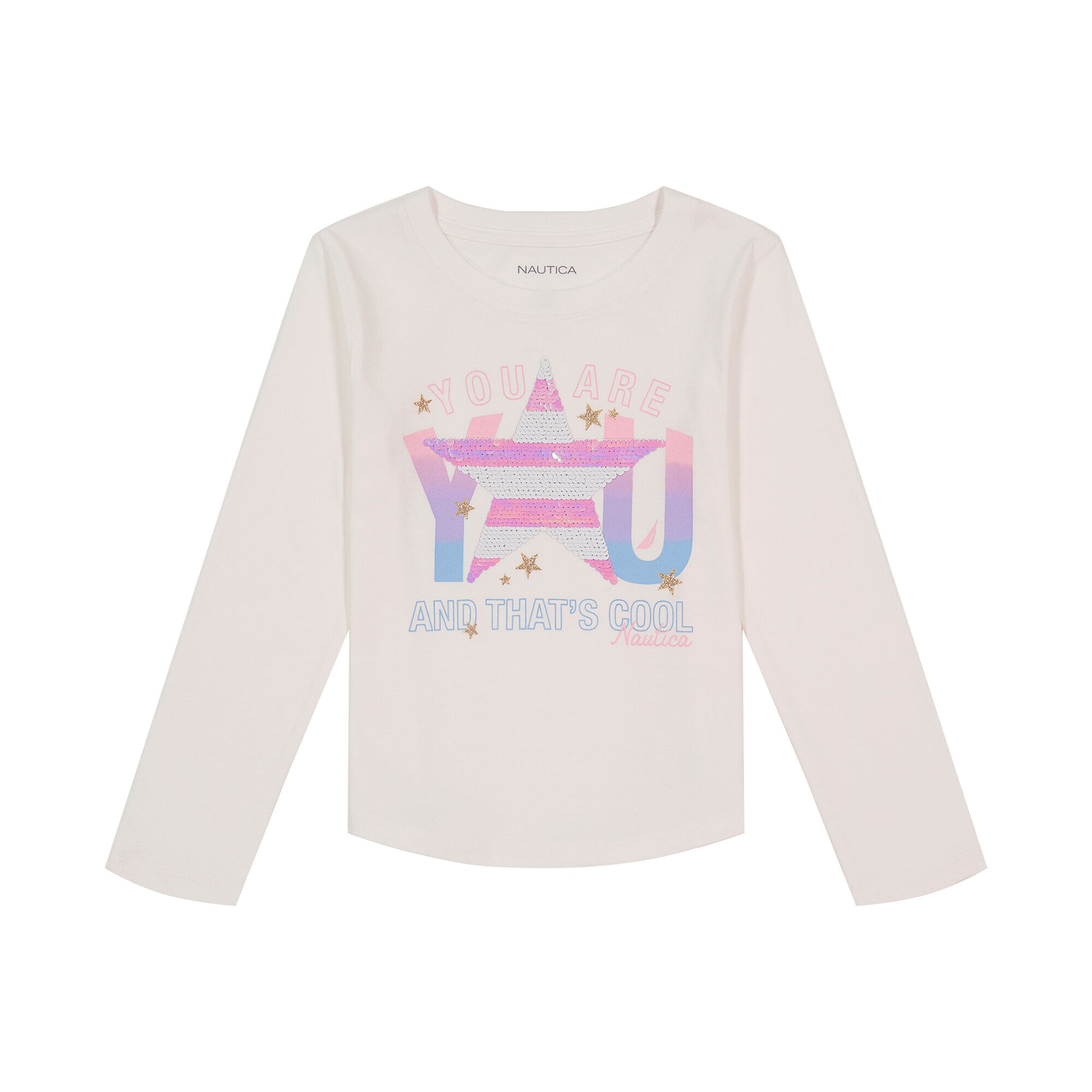 Girls' You Are You Long-Sleeve T-Shirt (7-16),Antique White Wash,large