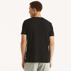 Short Sleeve Solid Pocket T-Shirt,True Black,large