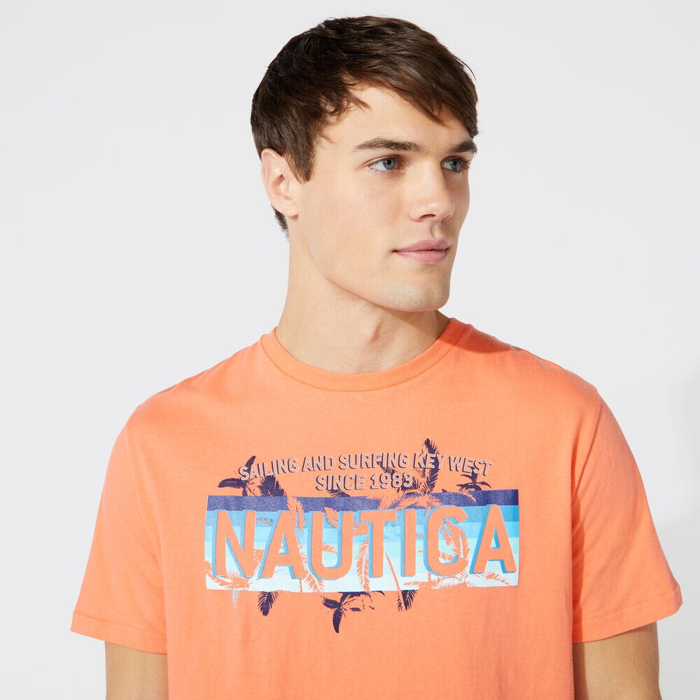 SAILING SURFING KEY WEST T-SHIRT,Livng Coral,large