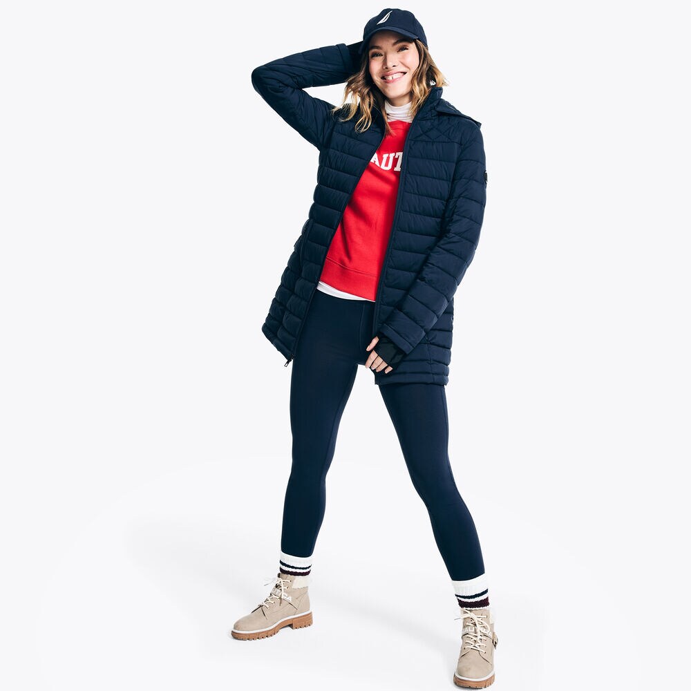 Puffer Jacket With Removable Hood,Stellar Blue Heather,large