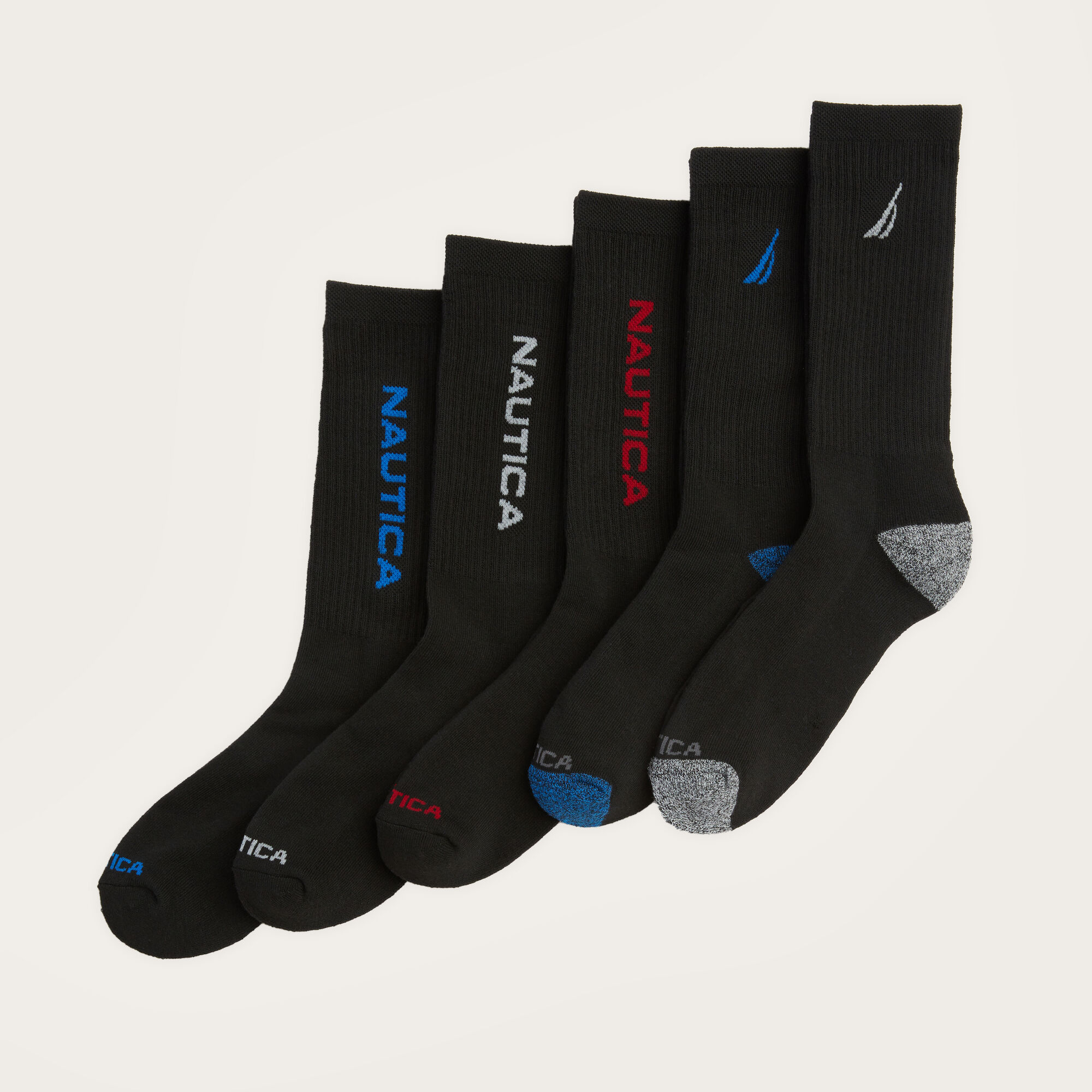 ATHLETIC CREW SOCKS, 5-PACK,Multi,large