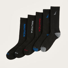 ATHLETIC CREW SOCKS, 5-PACK,Multi,large
