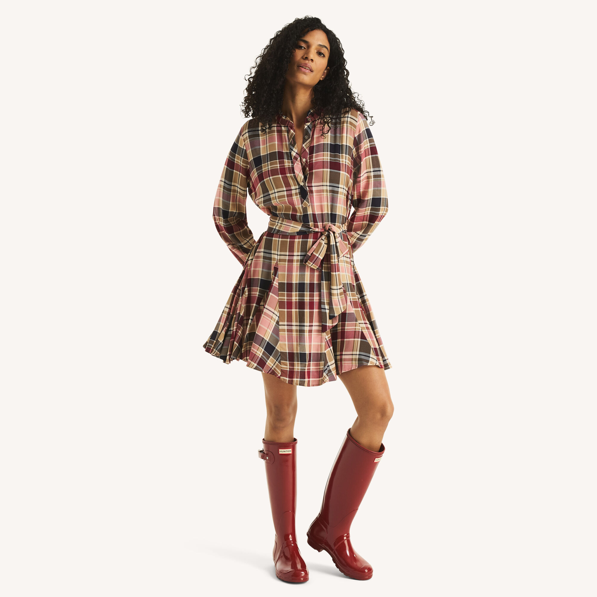 Ruffle-Trim Shirt Dress,Indian Summer,large