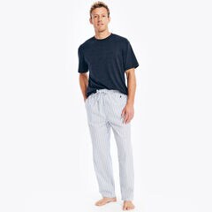 STRIPED WOVEN SLEEP PANT,Bright White,large