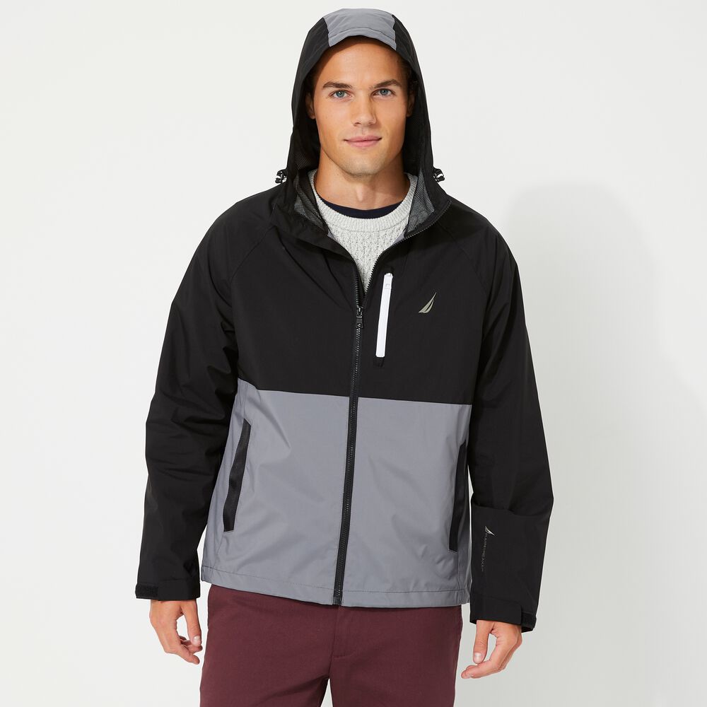 COLORBLOCK RAINBREAKER JACKET,Grey Shadow,large