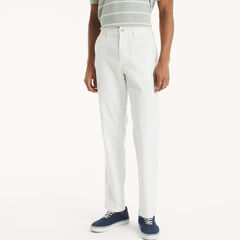 Flat Front Linen Deck Pant,Bright White,large