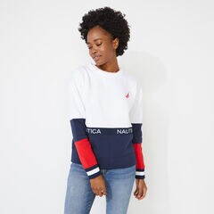 COLORBLOCK LOGO SWEATSHIRT,Bright White,large