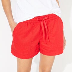 LINEN-BLEND SHORTS,Tomales Red,large
