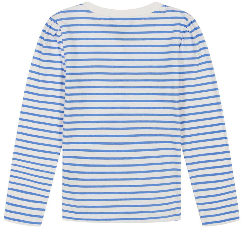 Toddler Girls' Striped Trim Long Sleeve Henley Top (2T-4T),Charcoal Blue Heather,large