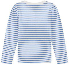 Toddler Girls' Striped Trim Long Sleeve Henley Top (2T-4T),Charcoal Blue Heather,large