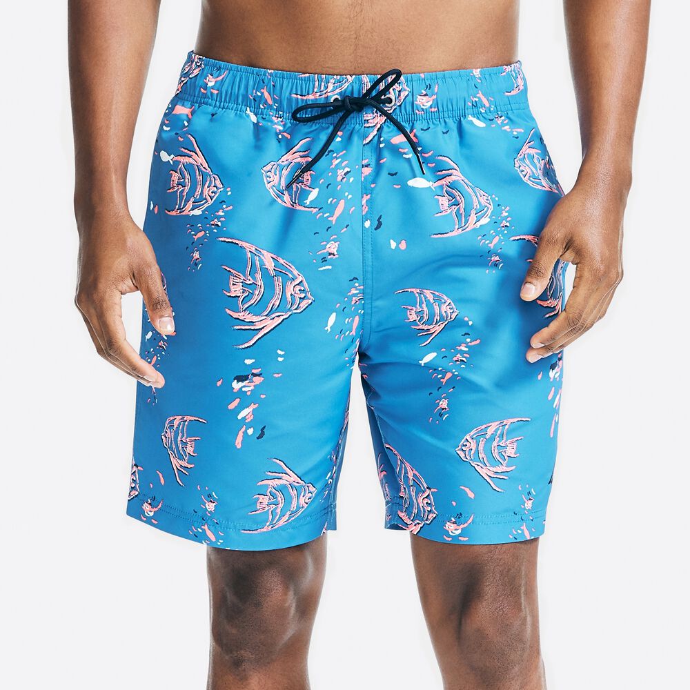 8" SUSTAINABLY CRAFTED FISH PRINT SWIM,Starry Blue,large
