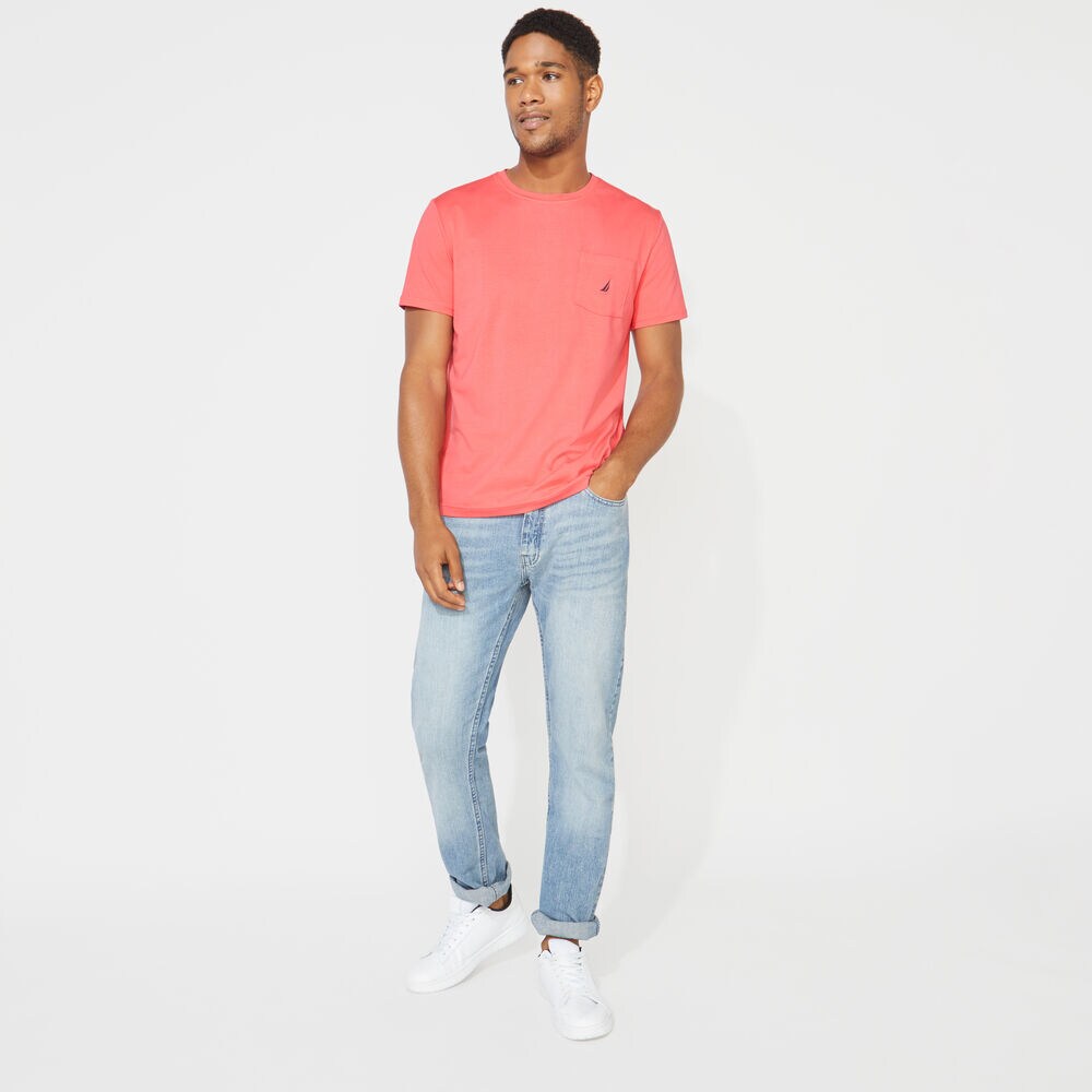 CREWNECK POCKET T-SHIRT,Persian Red,large
