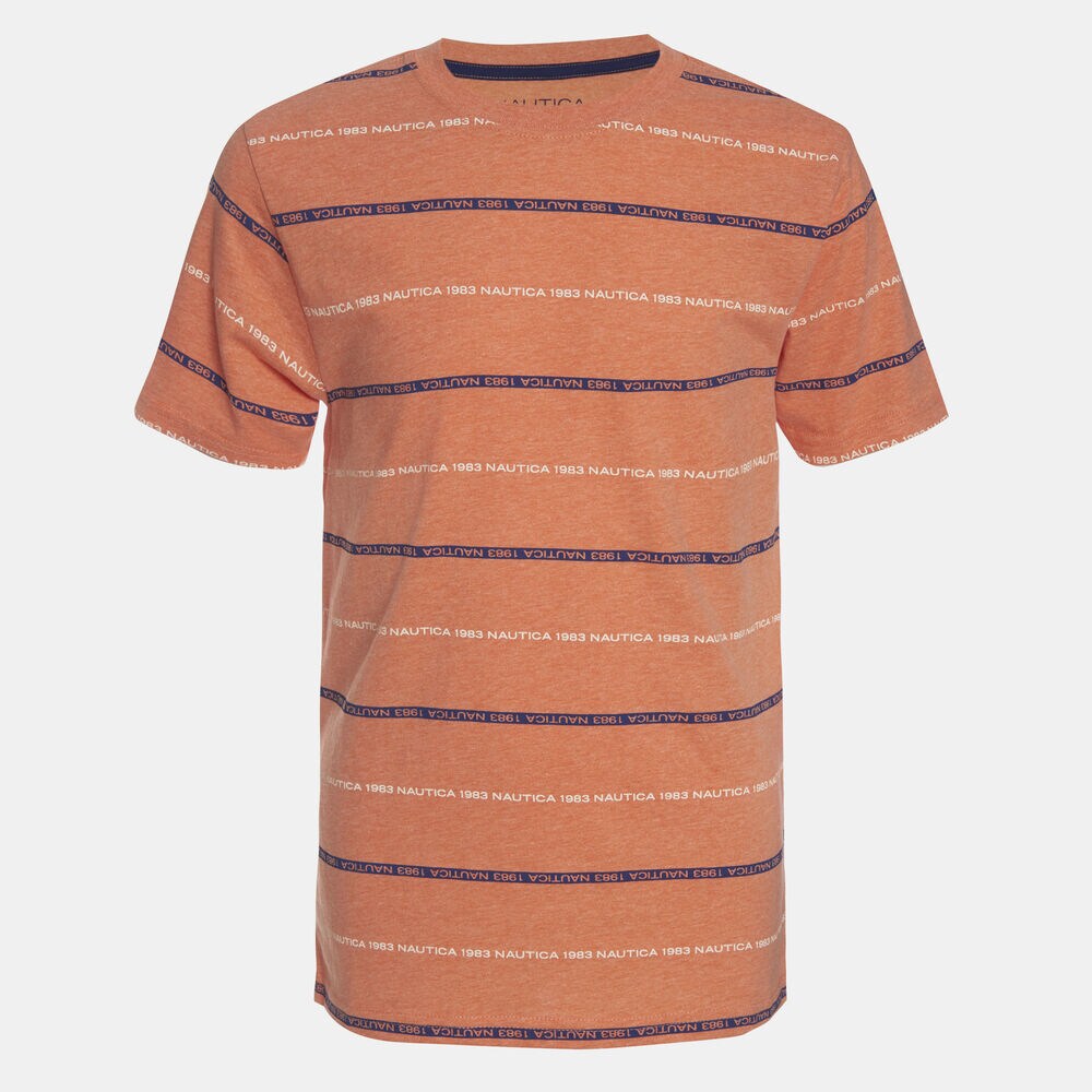 BOYS' SCOTT STRIPE LOGO PRINTED TEE (8-20),Navigator Orange,large