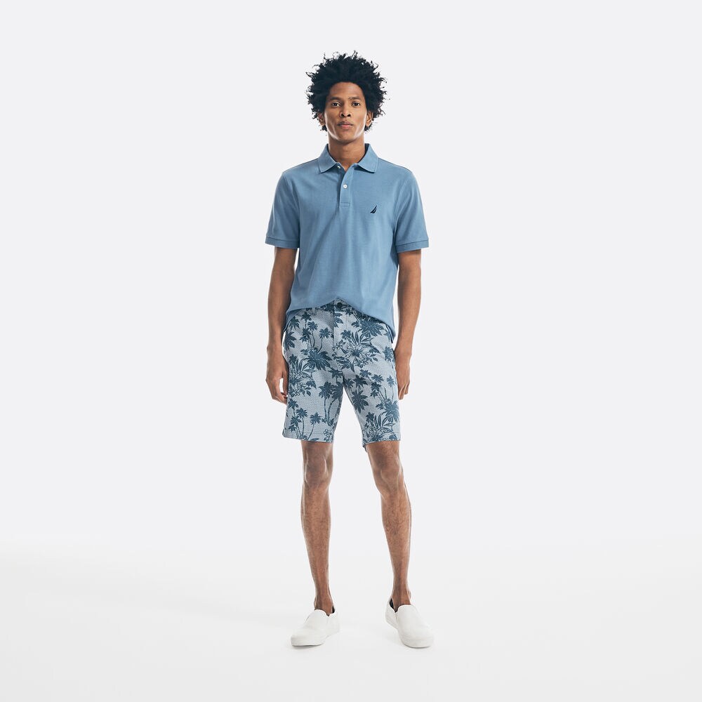 9.5" PALM TREE PRINT SHORT,Lapis Blue,large