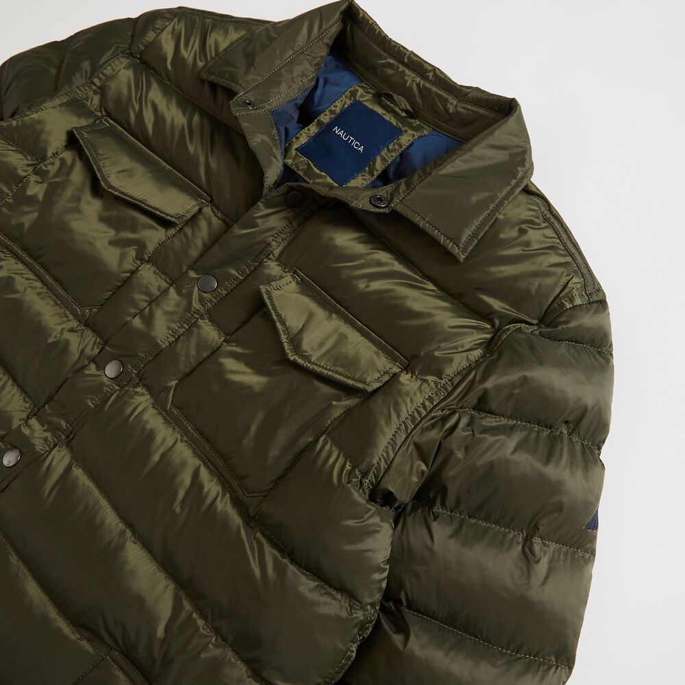STRIPE-STITCHED RIPSTOP JACKET,Olive,large