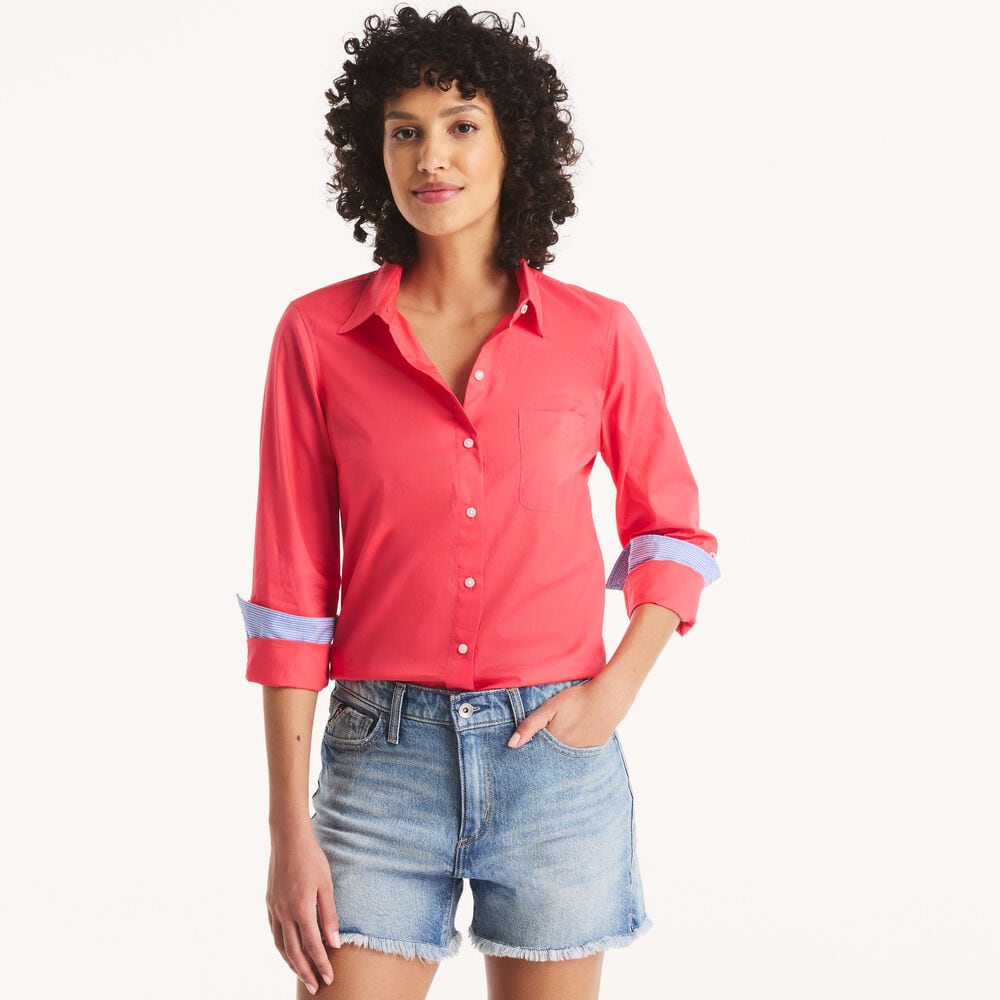 Button-Up Shirt,Pomegranate,large
