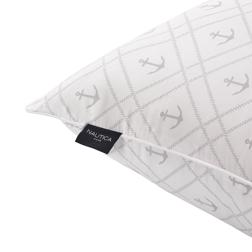 Sleep Max Anchor Print King 2pc Pillows,Vanilla,large