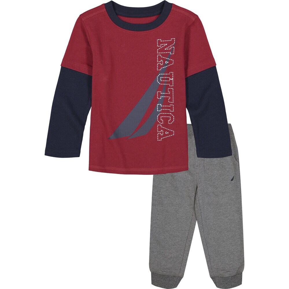 INFANT BOYS' THERMAL 2PC JOGGER SET (12M-24M),Melonberry,large