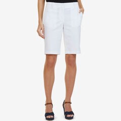 Stretch Twill Bermuda Shorts - 11" Inseam,Bright White,large