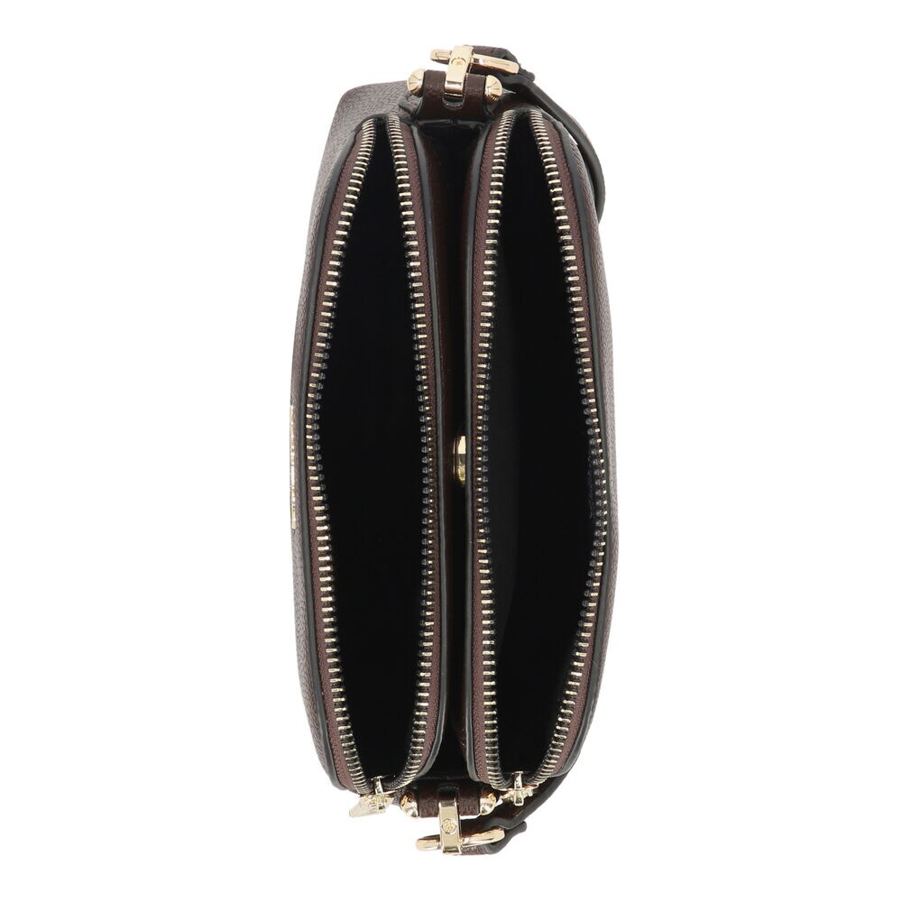 Dome Zip Crossbody Bag,Beige Heather,large