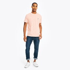 SUSTAINABLY CRAFTED LOGO WAVE PRINT CREWNECK T-SHIRT,Rustic Sunset,large