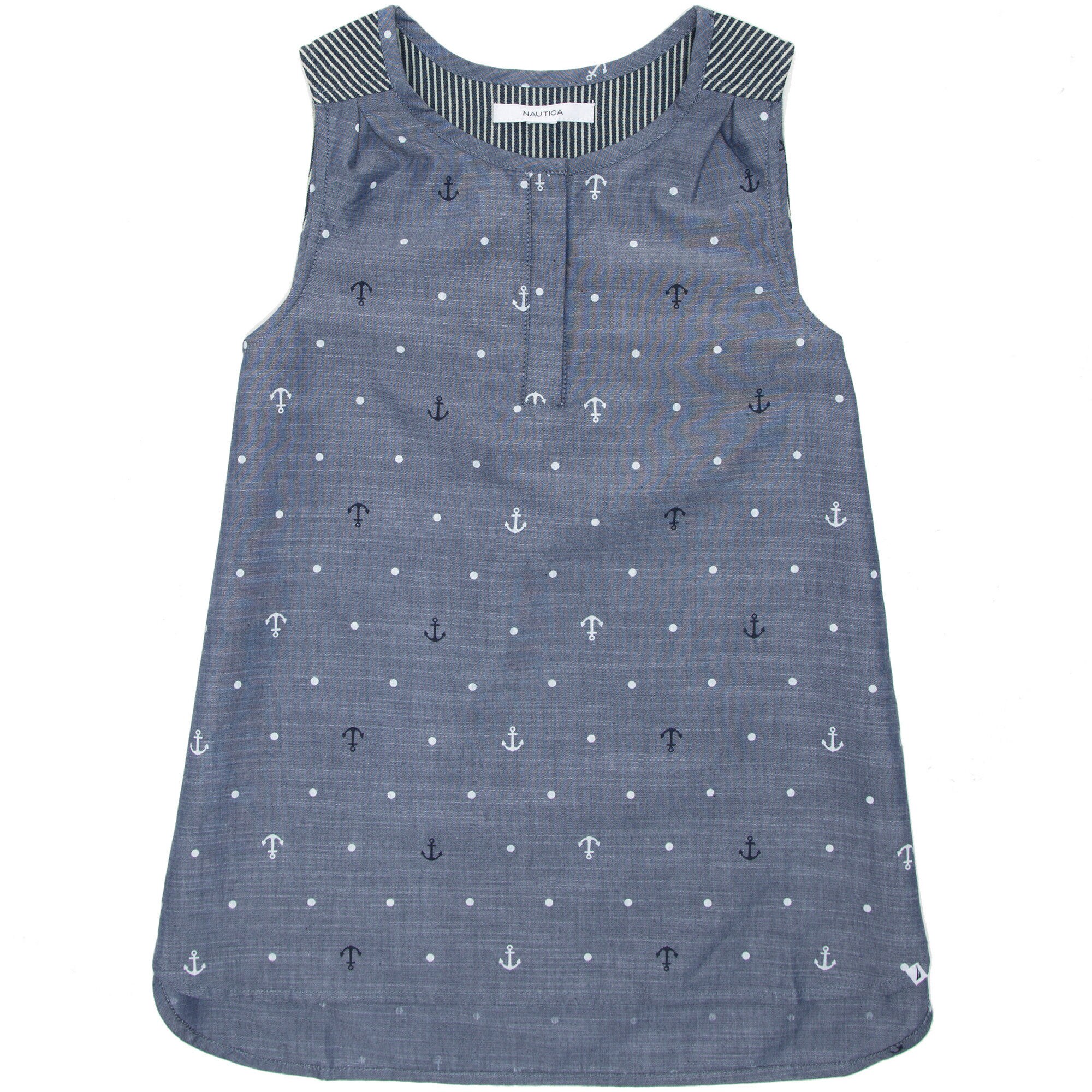 Little Girls' Anchor Dot Top (2T-7),Windsurf Blue,large