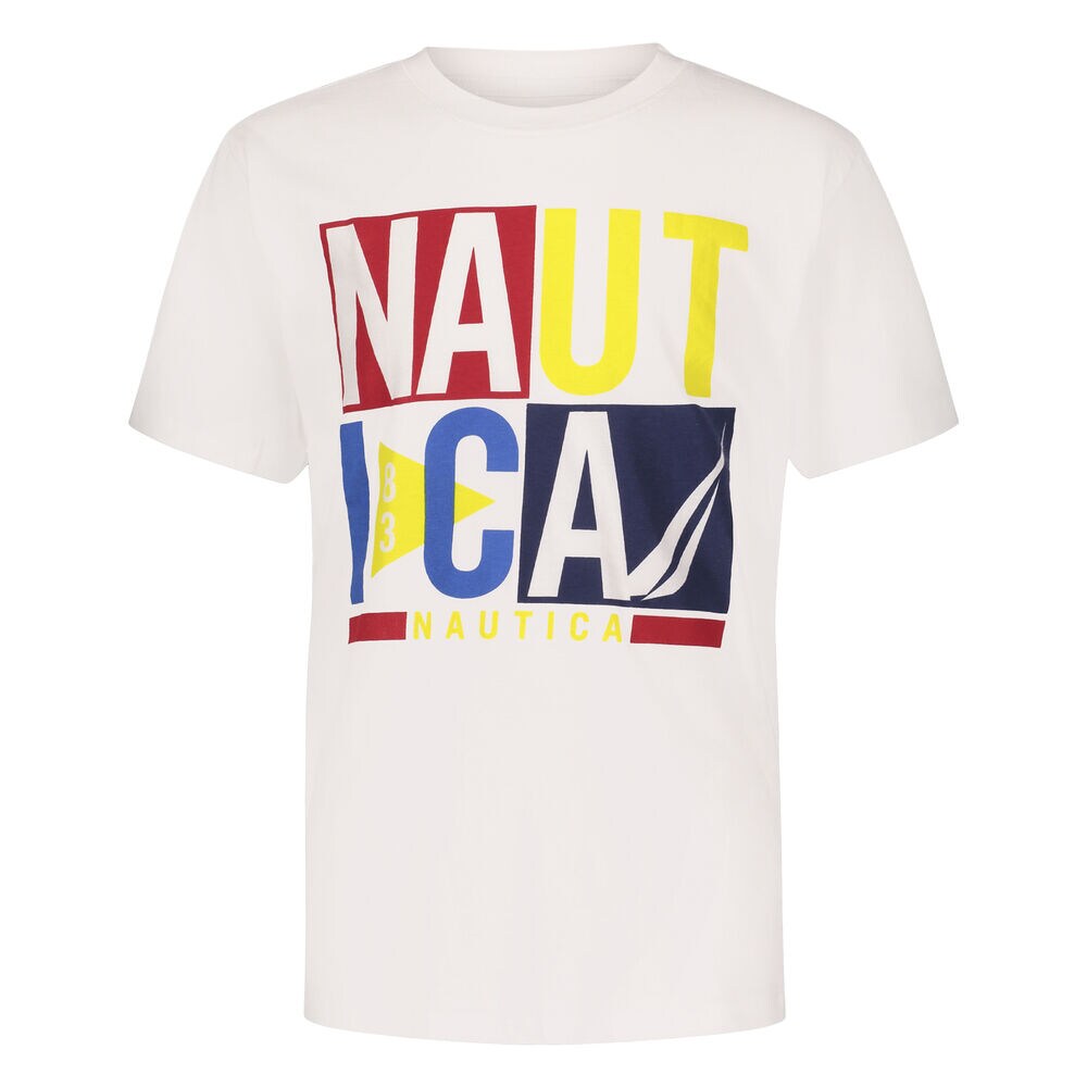 BOYS' MULTICOLOR LOGO GRAPHIC T-SHIRT (8-20),Antique White Wash,large