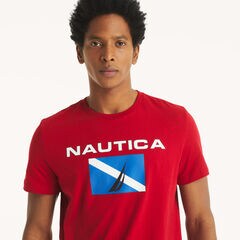 Logo Graphic T-Shirt,Nautica Red,large
