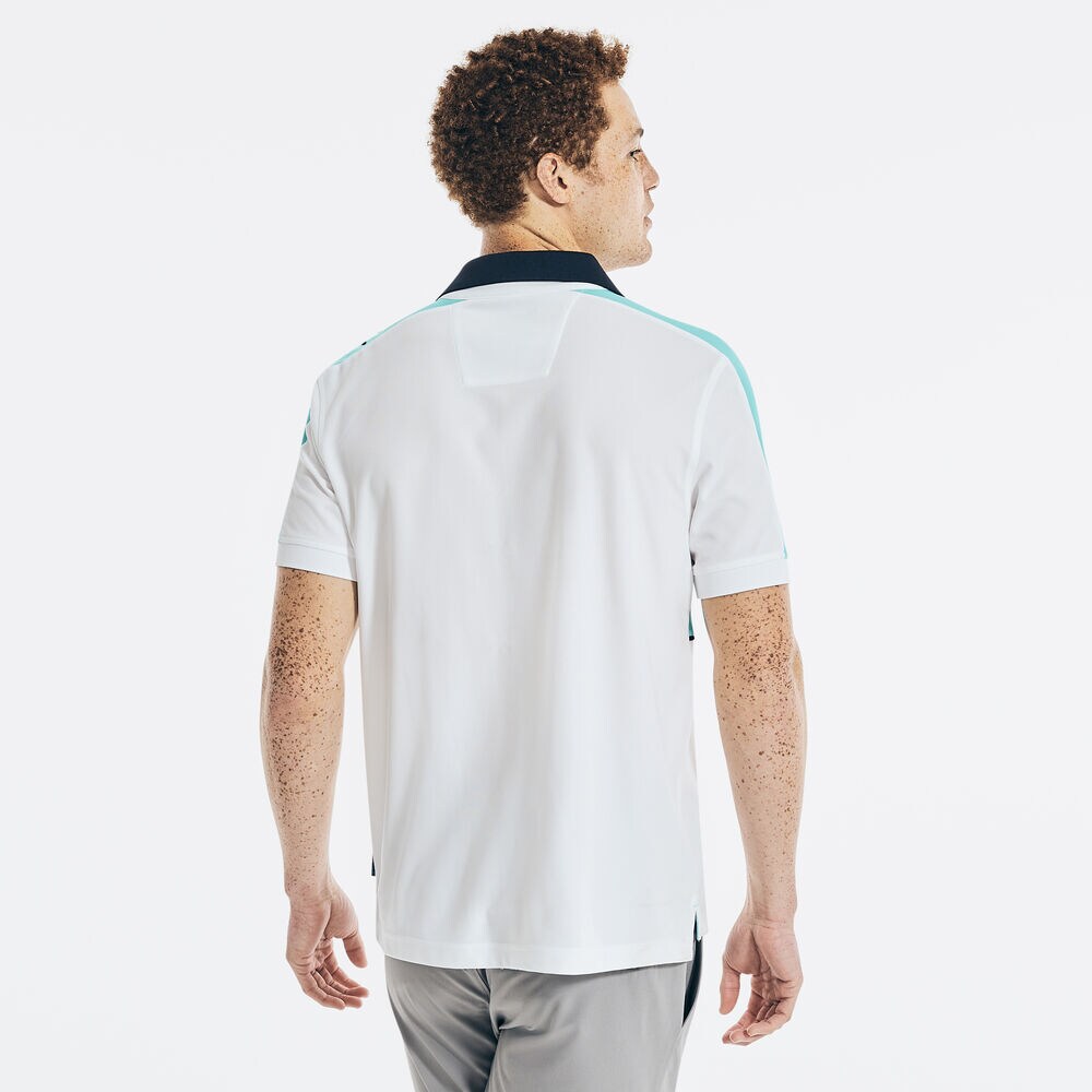 NAVTECH CLASSIC FIT CHEST-STRIPE POLO,Bright White,large
