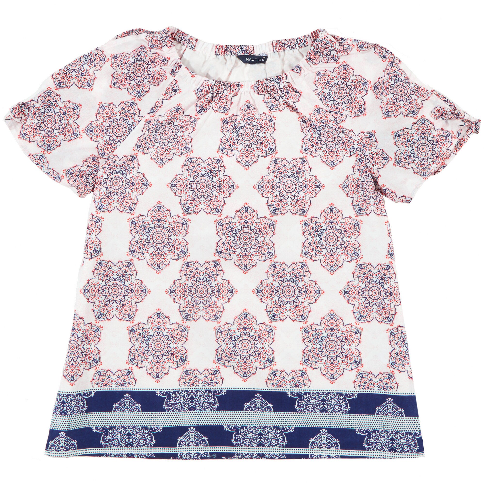 Girls' Bandana Shirt (8-20),Bright White,large