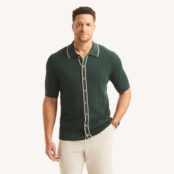Big & Tall Buttoned Sweater Polo