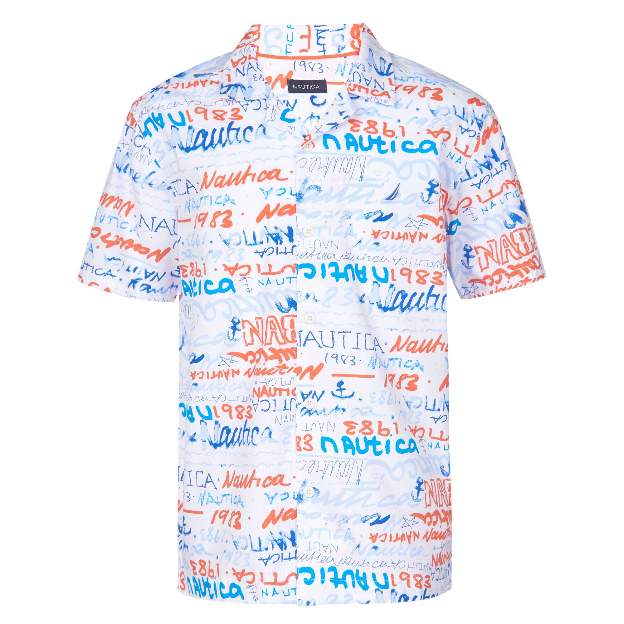 LITTLE BOYS' MARCELO ALL OVER PRINTED SHORT SLEEVE WOVEN SHIRT (4 - 7),Livng Coral,large