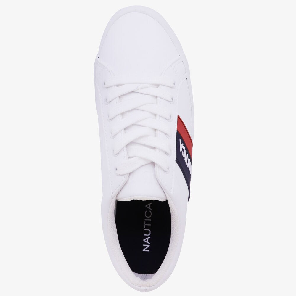 STRIPED LOGO SNEAKER,Antique White Wash,large