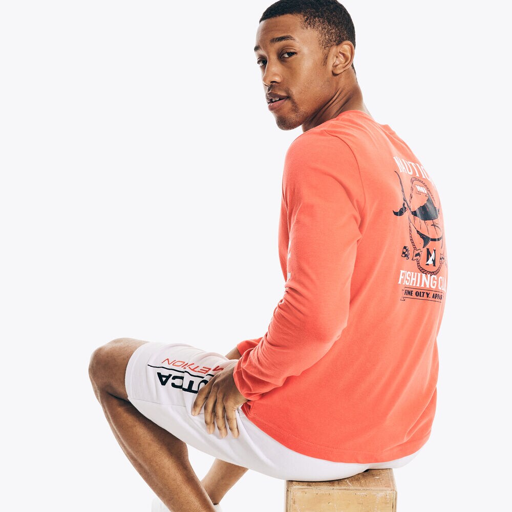 SUSTAINABLY CRAFTED GRAPHIC LONG-SLEEVE T-SHIRT,Glory Red,large