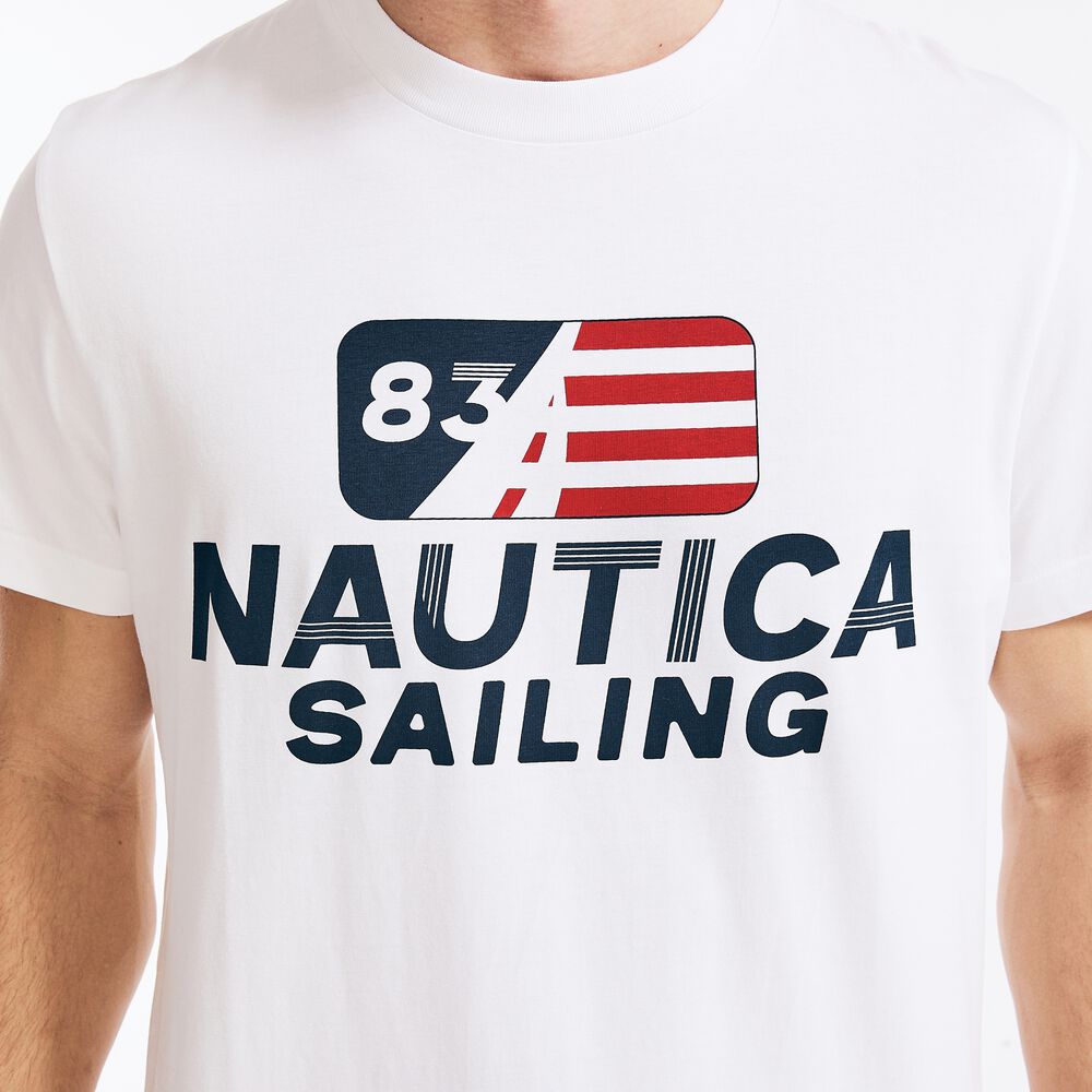 SAILING '83 GRAPHIC T-SHIRT,Bright White,large