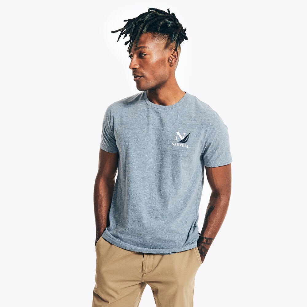 BIG & TALL SUSTAINABLY CRAFTED SAILING DIVISION GRAPHIC T-SHIRT,Anchor Blue Heather,large