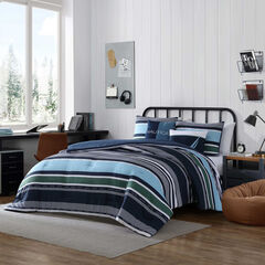 Elliot Navy King Comforter & Sham Bonus Set,Bali Bliss,large