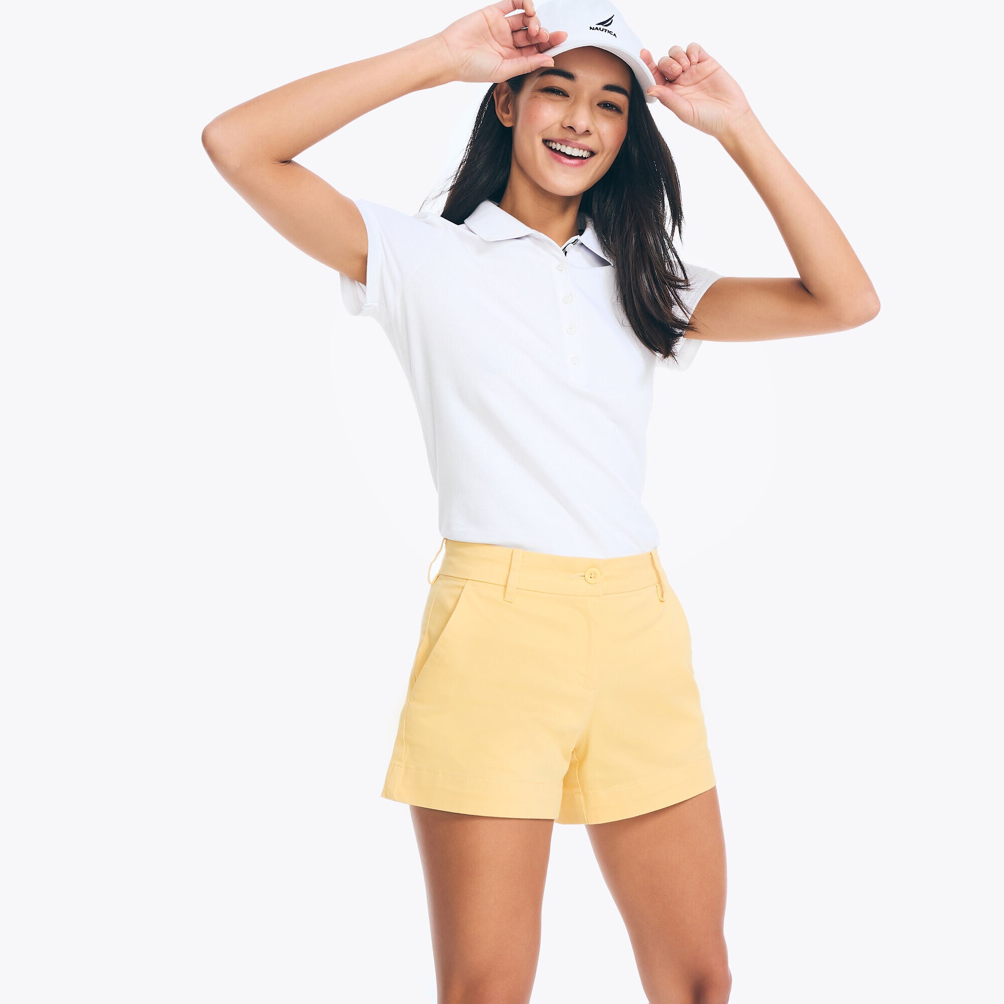 4" STRETCH-TWILL SHORT,Soft Yellow,large