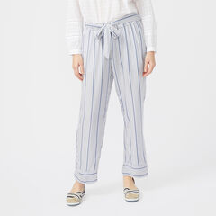 STRIPE SIDE TIE PANTS,Bright White,large